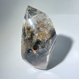 GARDEN QUARTZ WITH CALCITE QUARTZ POINT