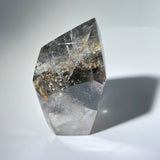 GARDEN QUARTZ WITH CALCITE QUARTZ POINT