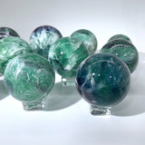 GREEN FLUORITE SPHERES WHOLESALE