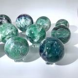 GREEN FLUORITE SPHERES WHOLESALE