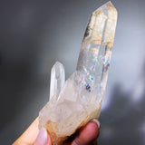 Amphibole with rainbow crystal cluster