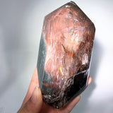 Garden quartz with amphibole tower