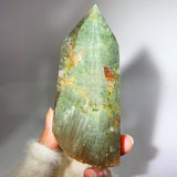 GARDEN QUARTZ WITH TOURMALINE TOWER