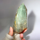 GARDEN QUARTZ WITH TOURMALINE TOWER