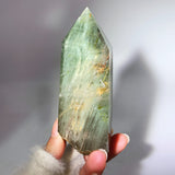 GARDEN QUARTZ WITH TOURMALINE TOWER