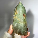 GARDEN QUARTZ WITH TOURMALINE TOWER