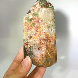 GARDEN QUARTZ WITH RUTILE FLOWER TOWER