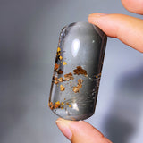 CALCITE WITH RUTILE RECTANGLE CRYSTAL