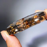 CALCITE WITH RUTILE RECTANGLE CRYSTAL