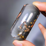 CALCITE WITH RUTILE RECTANGLE CRYSTAL