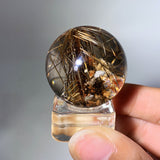 RATILIE QUARTZ AND GAEDEN QUARTZ SPHERE