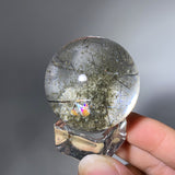 GARDEN QUARTZ WITH RUTILE QUARTZ SPHERE
