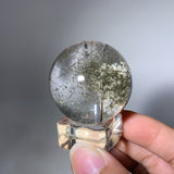 GARDEN QUARTZ WITH RUTILE QUARTZ SPHERE