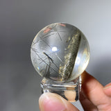 GARDEN QUARTZ WITH RUTILE QUARTZ SPHERE