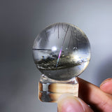 GARDEN QUARTZ WITH RUTILE QUARTZ SPHERE