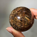 RUTILE QUARTZ SPHERE WITH GARDEN QUARTZ