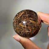 RUTILE QUARTZ SPHERE WITH GARDEN QUARTZ