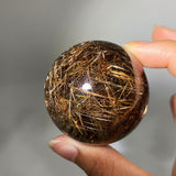 RUTILE QUARTZ SPHERE WITH GARDEN QUARTZ