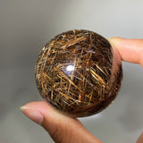 RUTILE QUARTZ SPHERE WITH GARDEN QUARTZ
