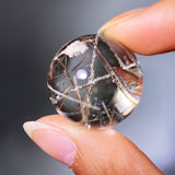 RUTILE QUARTZ AND WHITE GARDEN QUARTZ SMALL SPHERE