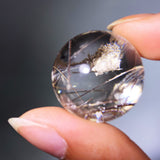RUTILE QUARTZ AND WHITE GARDEN QUARTZ SMALL SPHERE