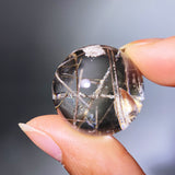 RUTILE QUARTZ AND WHITE GARDEN QUARTZ SMALL SPHERE